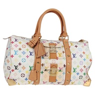 路易威登 Monogram Multicolor Keepall 45 旅行包 白色 M92641 LV 正品 126487V