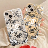 Flower Chanel Iphone 11 12 13 14 15Pro Max IPX Xr Xs Max 7 8 6s Plus Wheat straw Soft Silicone Phone Case