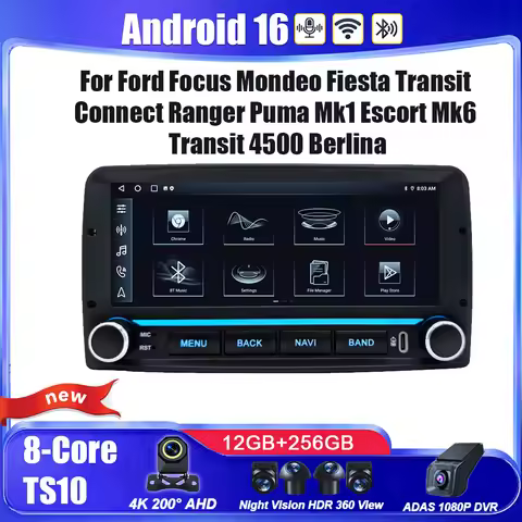 Android 16 Car Radio Carplay For Ford Focus Mondeo Fiesta Transit Connect Ranger Escort Transit Berl