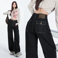 Autumn/Winter Nova Tube Dyed Stretch Jeans for Women - Non-Fading Back Pocket Design