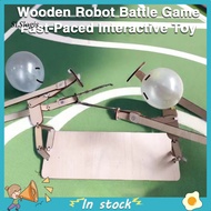 SLS_ Kids Toy Fast-paced Action Game Fast-paced Bamboo Man Battle Toy with Balloons 2 Players Game Handmade Wooden Fencing Puppets Fun and Exciting Gameplay for Kids