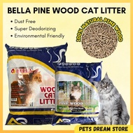 Bella Cat Wood Litter Boss Cat Pine Wood Cat Litter 8kg Cat Litter Wood Pellets Pasir Kucing Kayu Pi