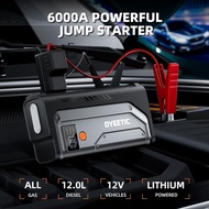 6000A Jump Starter, 12V Portable Car Jump Starter Battery Pack (All Gas and 10.0L Diesel Engines), 2