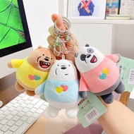 We Bare Bears Keychain Cute Cartoon Plush Toys Keyring  Dolls Bag Pendant Anime Key Chain GIfts