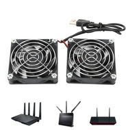 5V USB Power Cooling Dual Fan Router Heat Dissipation Cooler For RTAC68U AC86U EX6200 Tengda AC15