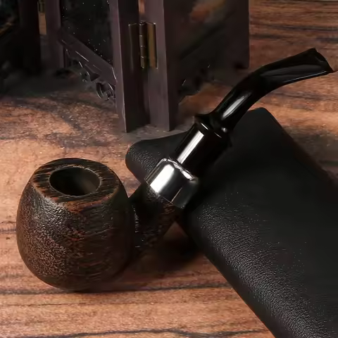 New Solid Wood Smpoking Pipe Wood Tobacco Pipe 9mm Filter Smoke Pipe Men's Gift