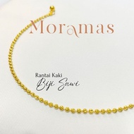 Moramas Anklets BIJI SAWI 916 Gold/ Rantai Kaki BIJI SAWI Emas 916