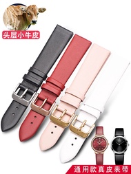 ☇☋♈ Genuine leather watch strap for women Substitute CK Citizen ultra-thin DW cowhide pin buckle Longines Tissot men's watch chain accessories