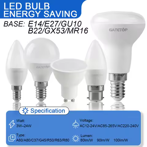 2PCS LED GU10 GX53 MR16 Light Bulbs AC220-240V 5W 9W 15W 24W LED Bulb Energy Saving LED Bulbs E27 E1