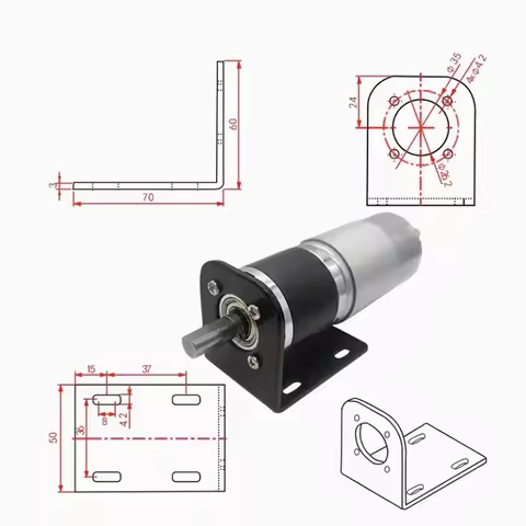Max 200KG 42GP-775 Metal Planetary Geared DC Motor 12V~24V/1351RPM~7RPM High Torque and Forward/Reve