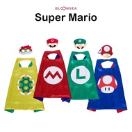 Super Mario Bros Superhero Mask Theme Anime Toys Mushroom Bowser Luigi Koopa Yoshi Game Cosplay Cloa