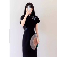 旗袍 cheongsam cheongsam muslimah plus size New Chinese Style Chinese Style Improved Butterfly Embroid