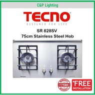 Tecno 75cm 2 Burner Stainless Steel Cooker Hob Gas Stove with Inferno Wok Technology SR828SV