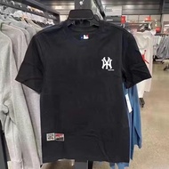 《325》Xác thực MLB New NY mùa hè Cuốn sách nhỏ màu đỏ phong cách nóng Tay Ngắn Vải cotton áo thun nam