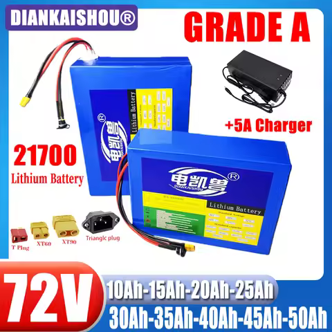 72V 21700 50Ah 45Ah 40Ah 35Ah 30Ah 25Ah 20Ah 15Ah 10Ah lithium battery pack 20S2P-10P 0-3500W high-p