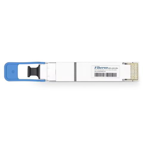 Fiberso QSFP-DD 400G DR4 Module PAM4 1310nm 500m MTP/MPO-12 (APC) SM Fiber Optical Transceiver for d