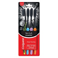 Colgate Slim Soft Charcoal Toothbrush (Buy 2 Get 2 Free) - 4 Pcs