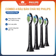Bộ 4 đầu bàn chải sonic tiêu chuẩn HX6064/96 màu đen thay thế của máy HX3671/54