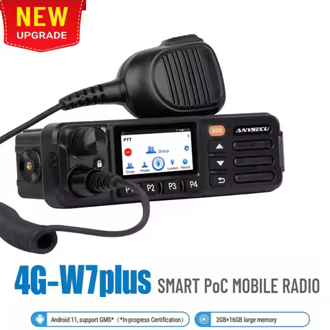 New ANYSECU Unlocked 4G Network Radio 4G-W7PLUS Android 11 WIFI POC Radio TM-7plus work with Real-pt