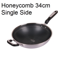 Honeycomb Single-Sided Induction Wok 34cm Premium Honeycomb Wok