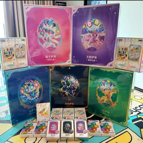 Pokemon Eevee Evolutions PTCG Trading Card Gift Box Terastal Gathering Theme Binder Art Card Sleeves