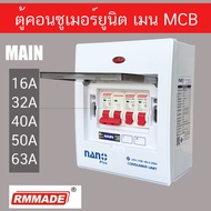 ตู้คอนซูมเมอร์ ยูนิต ตู้ไฟ CONSUMER UNIT 2 ช่อง เมนเบรคเกอร์ ธรรมดา Rmmade