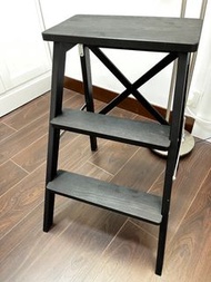 IKEA 腳踏 木梯 黑色 實木 BEKVÄM Black Wooden Step Stool