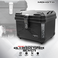 MOKOTO SEVEN SERIES 45L X DESIGN POLYPROPYLENE PLASTIC TOP BOX 11431 UNIVERSAL REAR TAIL BOX FOR MOT