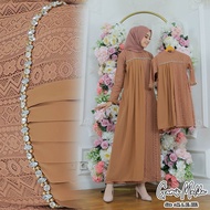 GAMIS COUPLE IBU DAN ANAK TERBARU BAHAN BRUKAT MALIKA DRESS LEBARAN BAJU WANITA MODERN GAUN MUSLIMAH