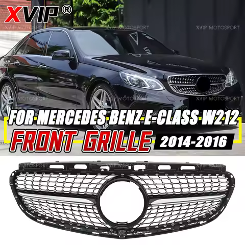 XVIP Chrome Black Diamonds Style Front Bumper Grille For Mercedes Benz E-Class W212/S212 2014-2016 E