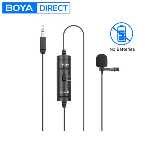 BOYA BY-M1S Lavalier Lapel Microphone for iPhone Mobile Smartphone PC Computer Android DSLR Cameras