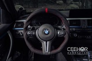 [細活方向盤] 寶馬 BMW F系M版 變形蟲 方向盤 全麂皮紅環款 改裝 變形蟲方向盤 方向盤