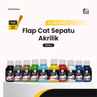 Flap Shoes Care - Leather Shoe Paint Cat Sepatu Kulit & Sintetis Hitam & Warna Permanen Anti Luntur