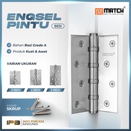 MATCH Iron Hinge for Doors and Windows Size 3 4 Inch Thickness 1.2mm Free Screws I 2304