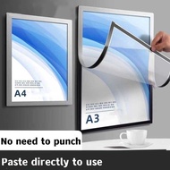 A4 A3 Wall-mounted Display Board Magnetic Wall Acrylic Billboard Photo Frame Self-Adhesive Paper