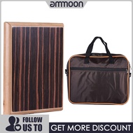 [ammoon]Cajon Flat Hand Drum Percussion Instrument with Adjustable Strings Carrying Bag