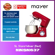Mayer 5L Stand Mixer MMSM 637 (Red) WITH 1 YEAR WARRANTY