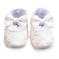รองเท้าเด็กผู้หญิงหนัง PU 1คู่รองเท้าปักโบว์ใหญ่รองเท้าเด็กพื้นนิ่มกันลื่นรองเท้าเด็กทารกแรกเกิด
