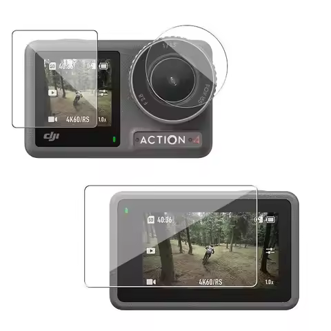 3pcs/set Tempered Glass Films Lens Screen Protection Film for DJI Osmo Action1 /2 / 3 / Action 4 Cam