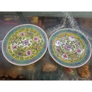 Yellow Hand-Painted Ceramic Plate Size 6 Inches/7 Inches