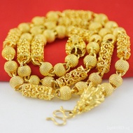 Dominant Necklace Plated Hexagonal Tube Color Men's Necklace Dragon Head Gold Sand Euro Coin Nansha 