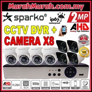 SPARKO 8CH PACKAGE CCTV 2MP Full HD 1080P 2.0MP 8 CH CHANNEL DVR + 8 Camera Set P2P View on phone su