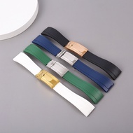 Replacement Rolex Watch Strap Male Black Green Water Ghost Daytona Yacht Famous Log Rubber Bracelet 