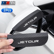 2Pcs Jetour Car Rear View Mirror Rain Guard Carbon Fiber Rear View Mirror Sticker Universal Auto Par