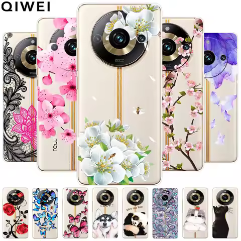 For Realme 11 Pro+ Plus 5G Case Transparent Cute Soft Silicone TPU Coque for Realme 11 Pro Phone Cov