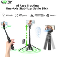 C16 Gimbal Stabilizer, Ultra Light Selfie Stick, AI Face Stabilizer Tracking Quadrapod Gimbal, 2 in 