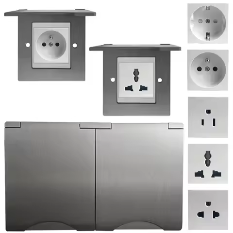 Universal Stainless Steel Wall Mount Panel Socket 13A 1/2 Gang Switch Computer Socket Telephone Sock