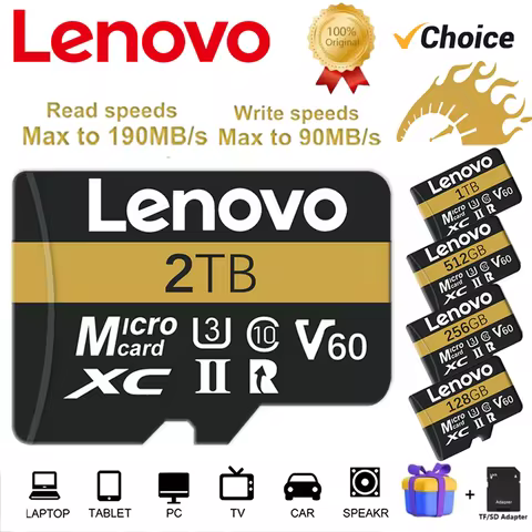 Lenovo 2TB Memory Card 128GB Class 10 V60 TF Card 1TB Mini SD Card 512GB High Speed Micro TF SD Card