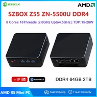 【Flash Sale】SZBOX AMD Z55 ZN-5500U Mini PC 32GB DDR4 512GB SSD WIFi6 BT5.2 Computer Desktop Windows 
