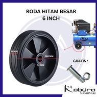 6 Inch Portable Black Large Air Compressor Wheel Tank Wheel Rubber Compressor Wheel Air Compressor